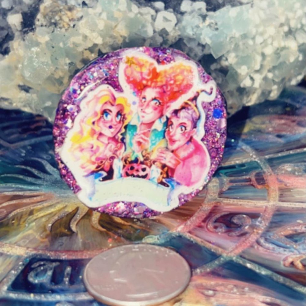 Hocus Pocus resin phone grip 3M adhesive handmade by me